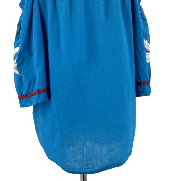 VaVa By Joy Hon Womens Peasant Top Blouse Large Artsy Birds Retro Hippie Boho - Picture 7 of 9